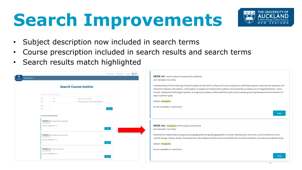 search improvements