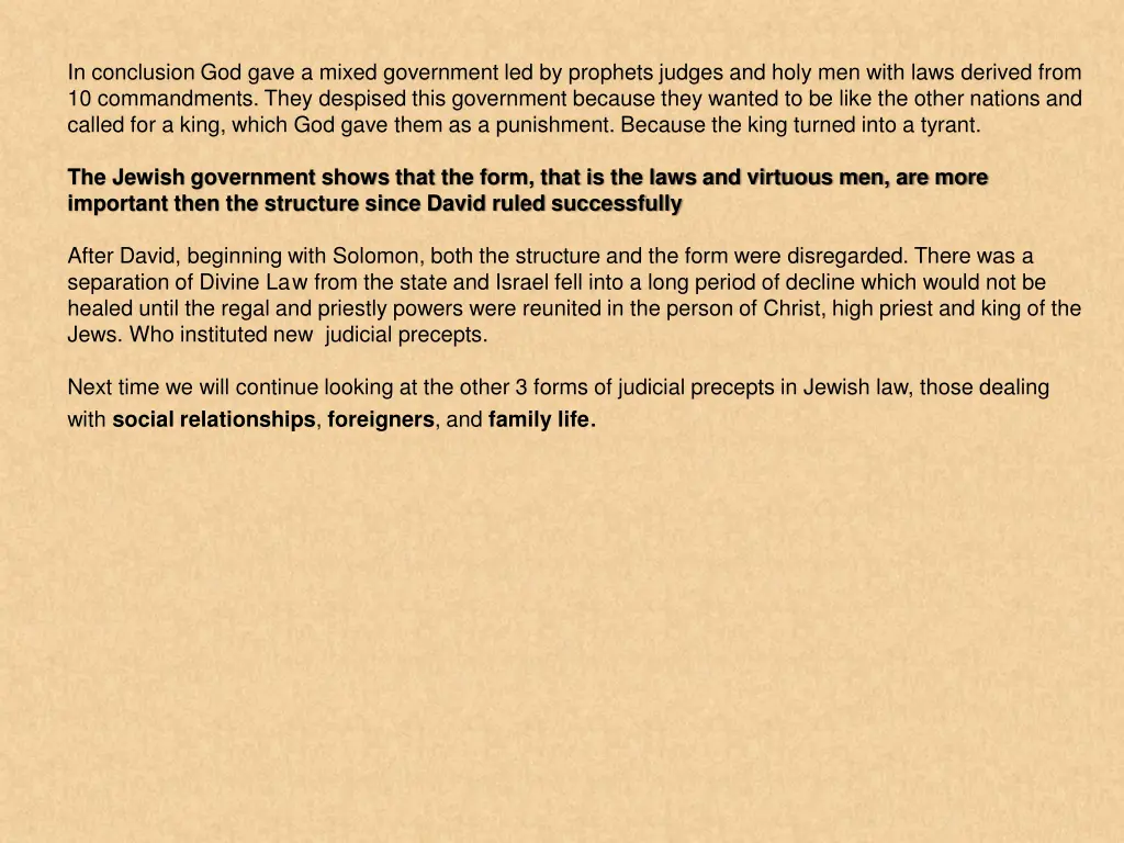 in conclusion god gave a mixed government
