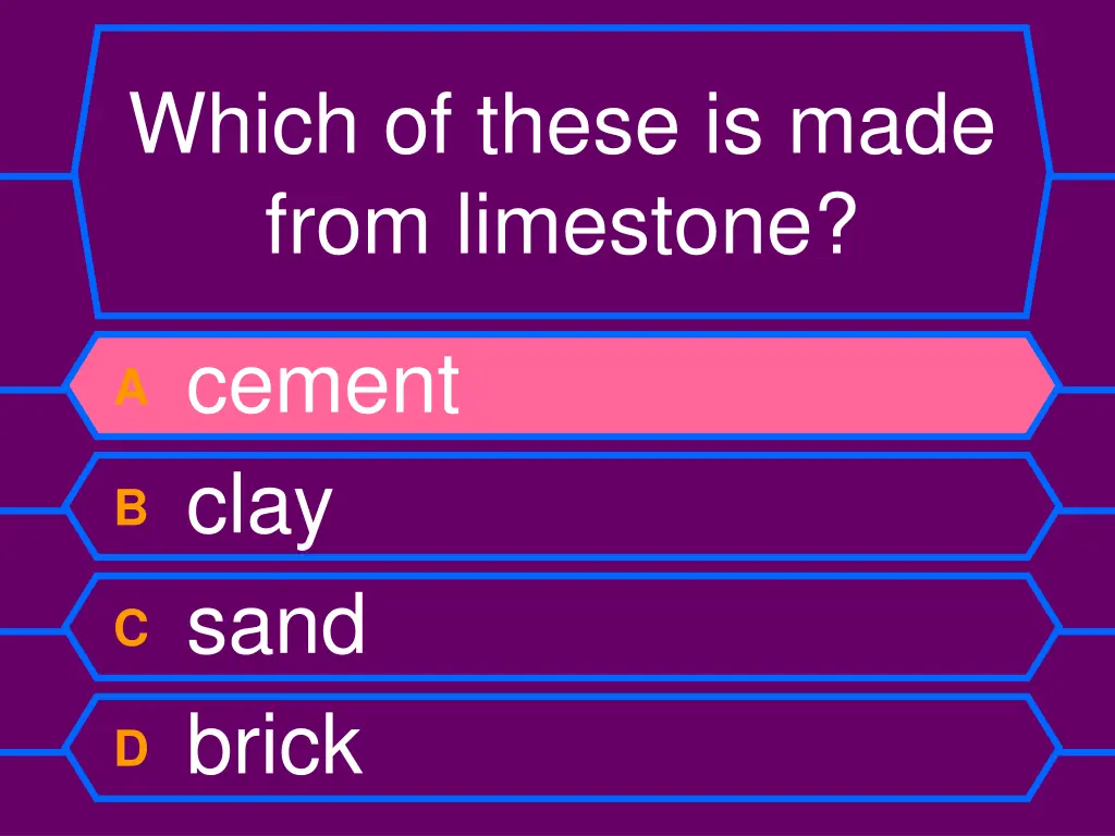 which of these is made from limestone 1