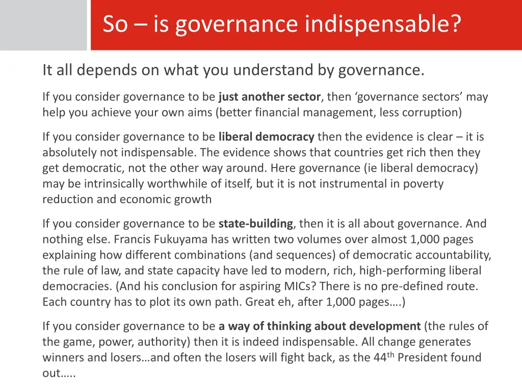 so is governance indispensable