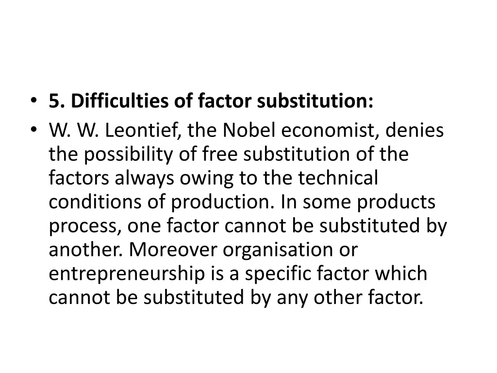 5 difficulties of factor substitution