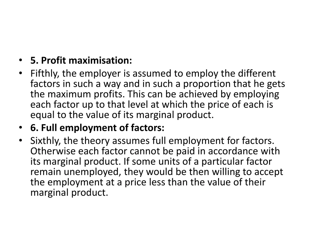 5 profit maximisation fifthly the employer