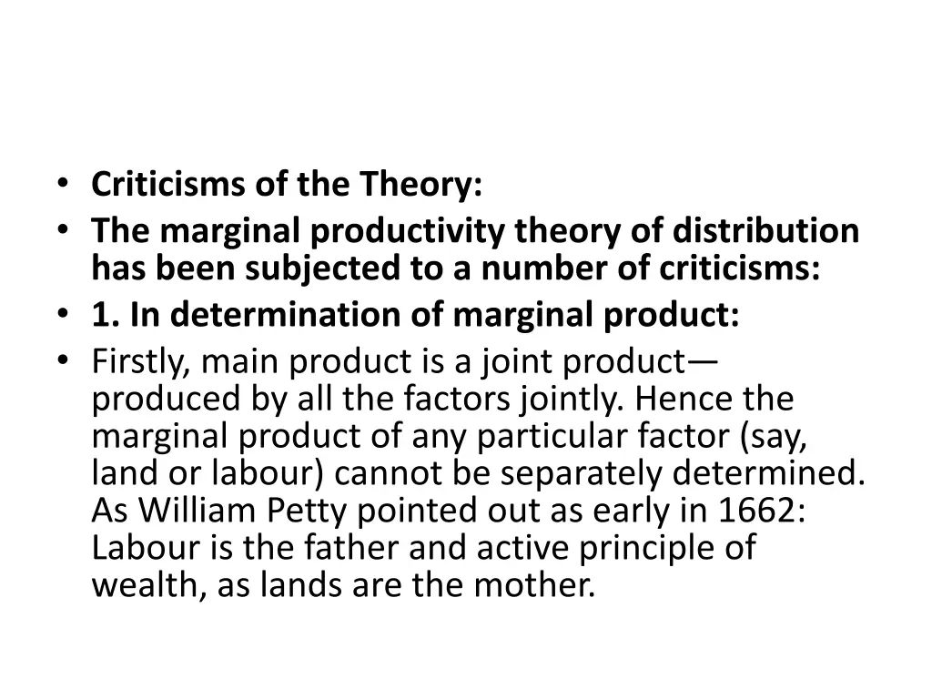 criticisms of the theory the marginal
