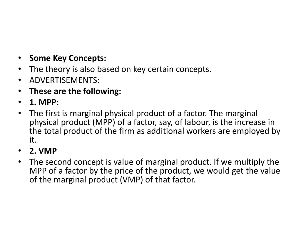 some key concepts the theory is also based