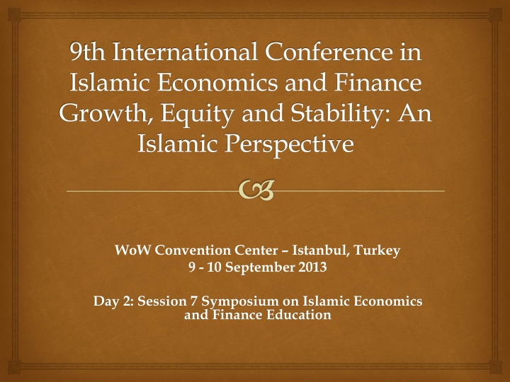 9th international conference in islamic economics