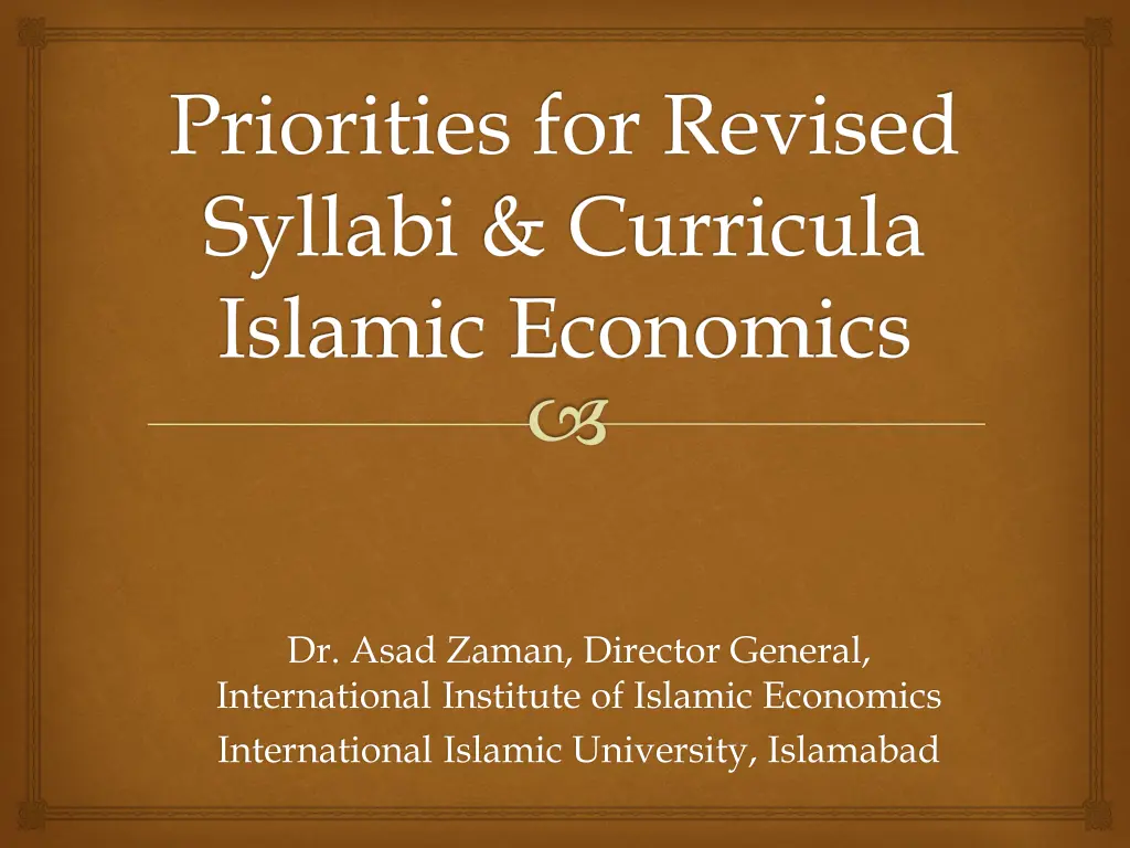priorities for revised syllabi curricula islamic