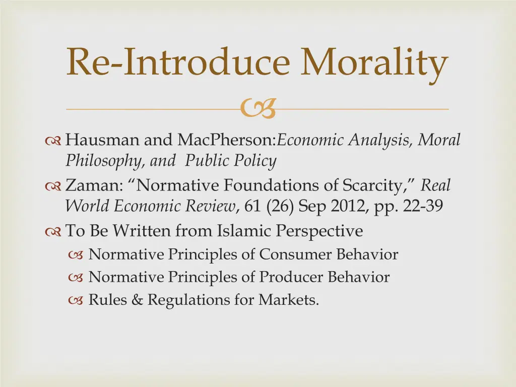 re introduce morality