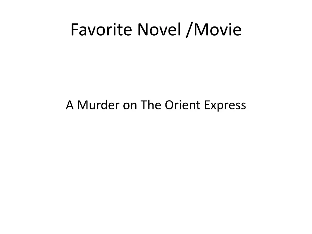 favorite novel movie