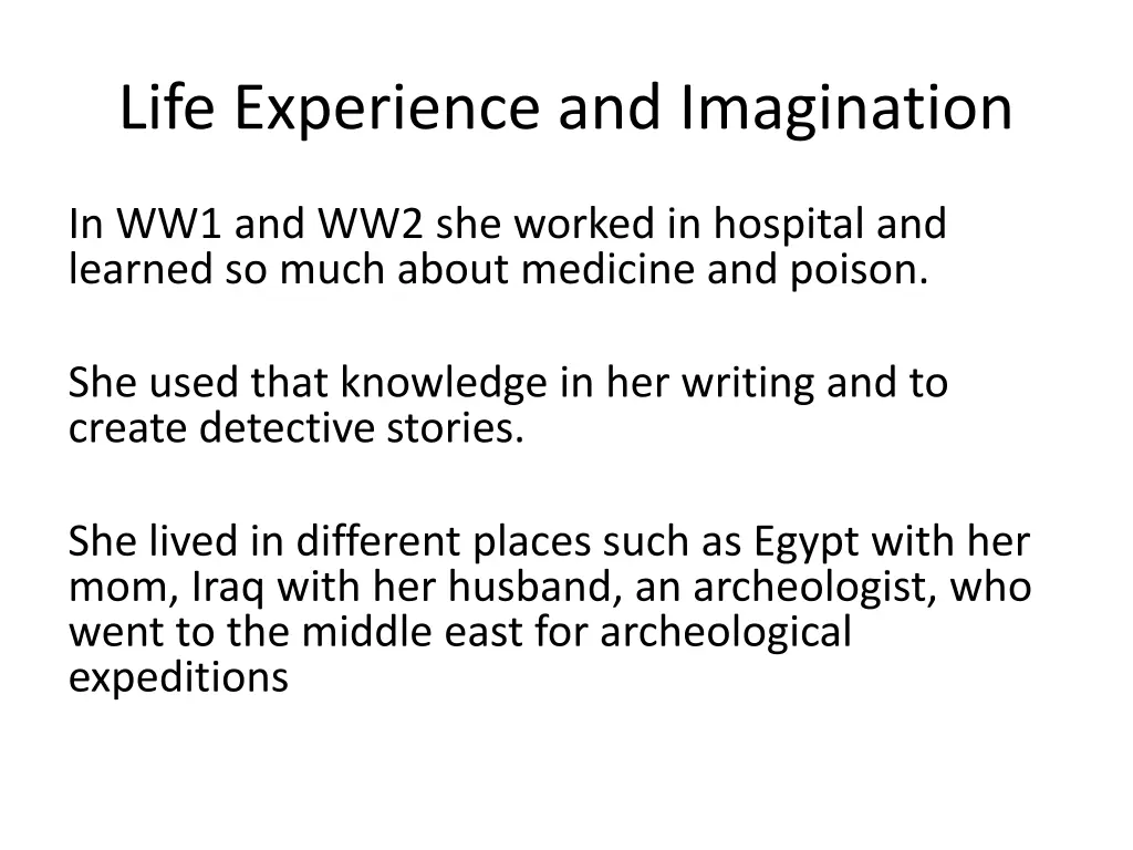 life experience and imagination