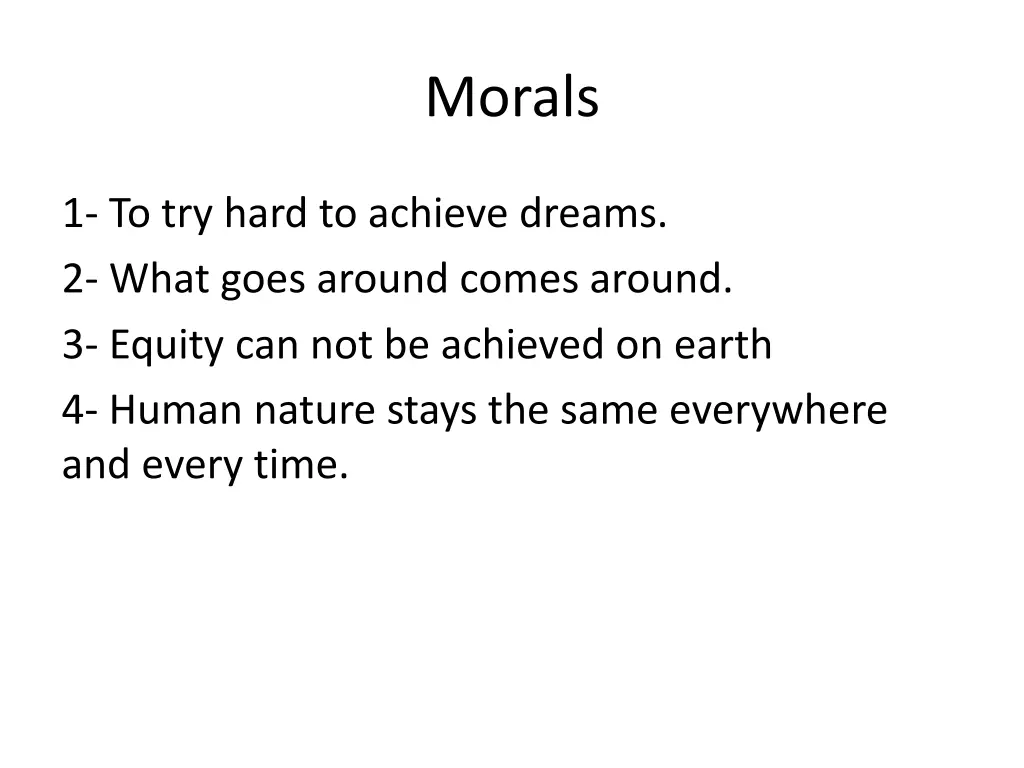 morals