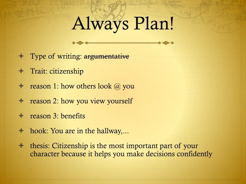 always plan