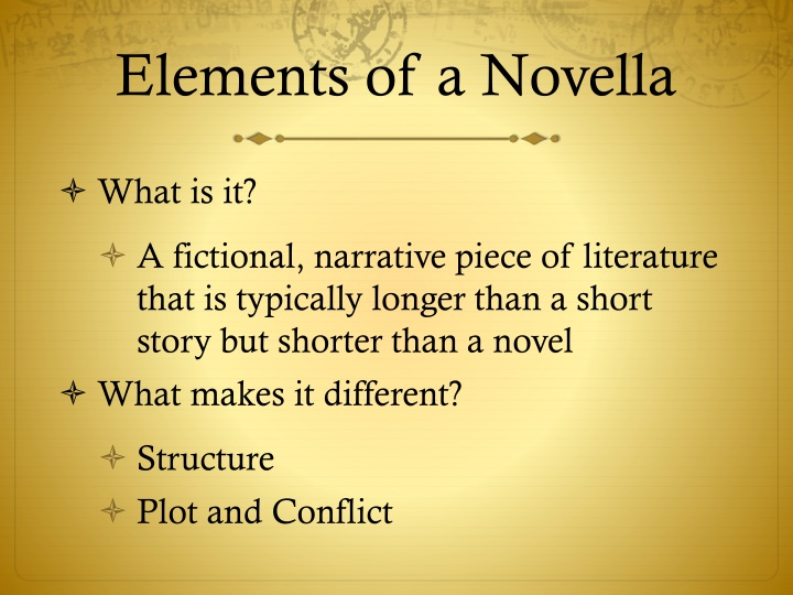 elements of a novella