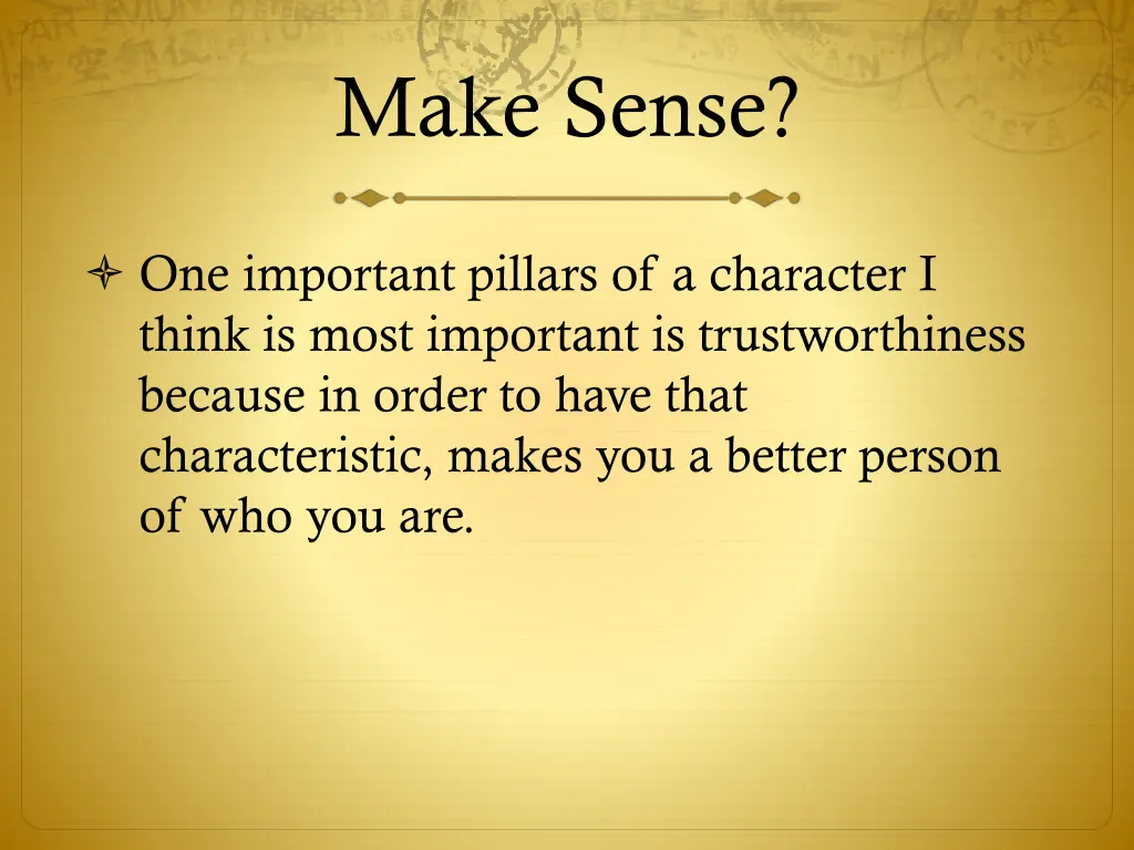 make sense
