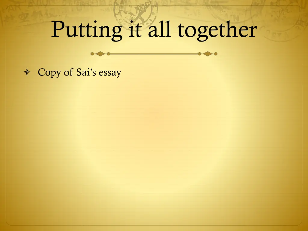 putting it all together