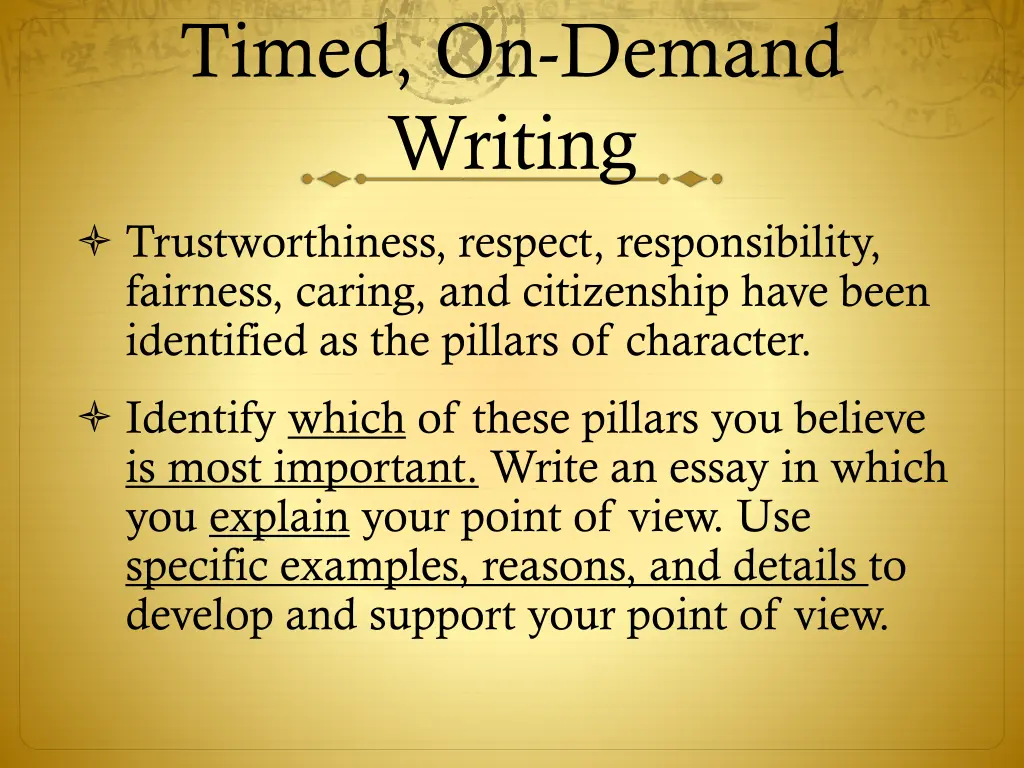 timed on demand writing