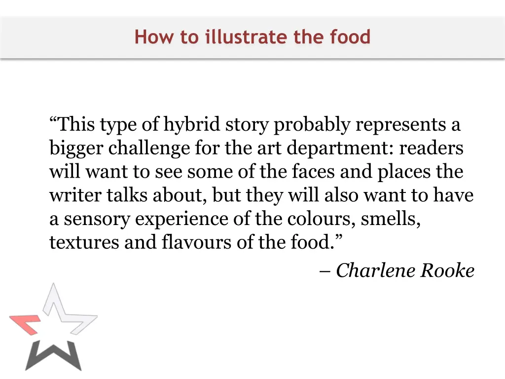 how to illustrate the food