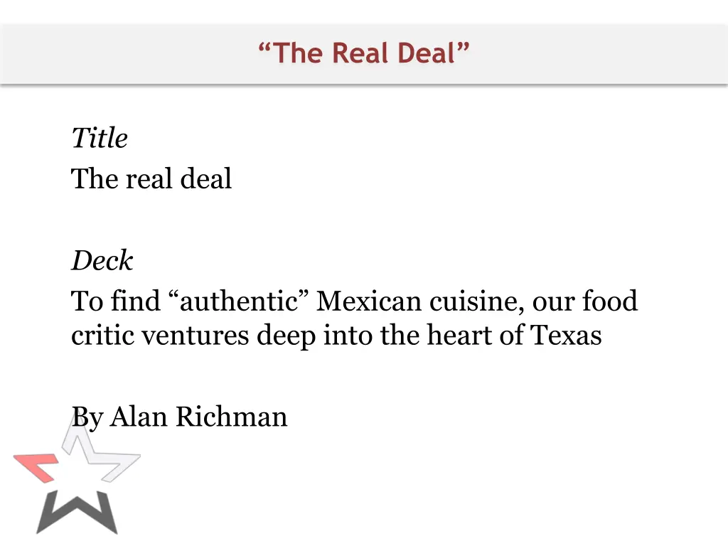 the real deal