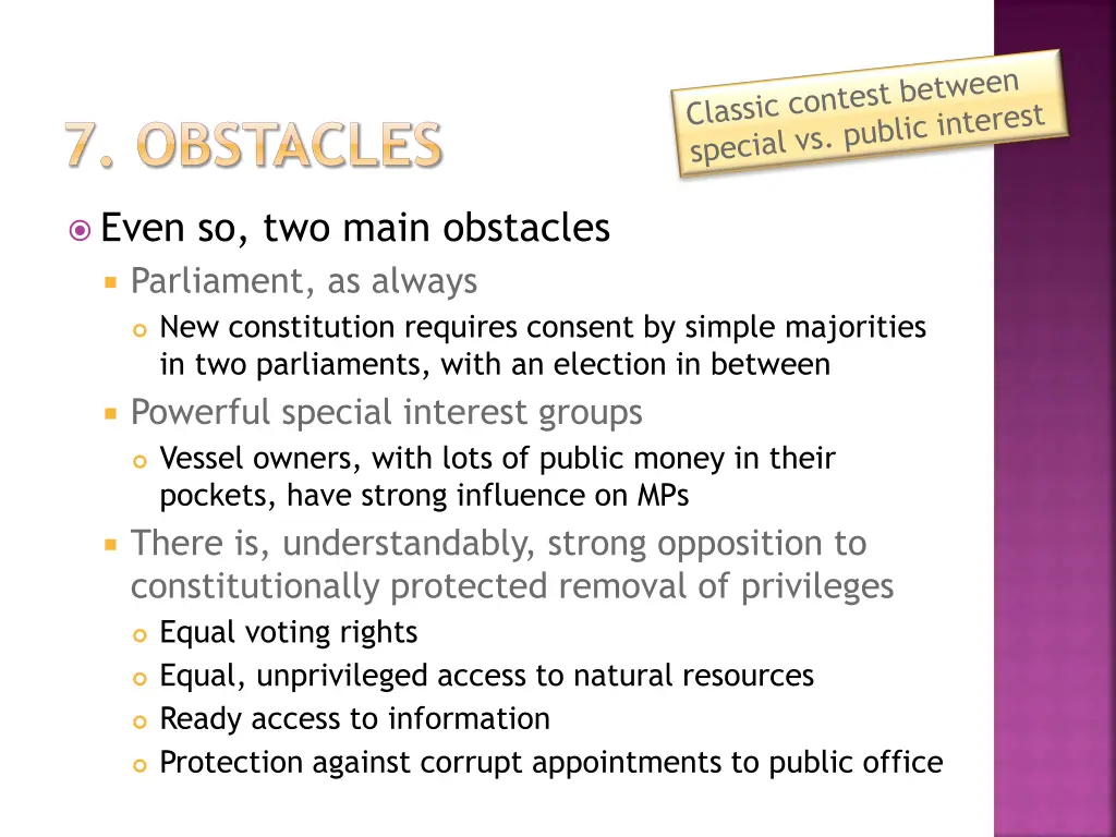 7 obstacles