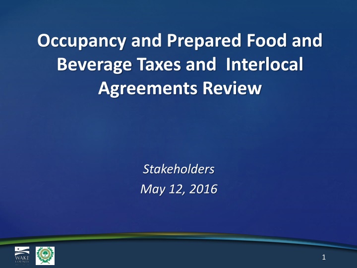 occupancy and prepared food and beverage taxes