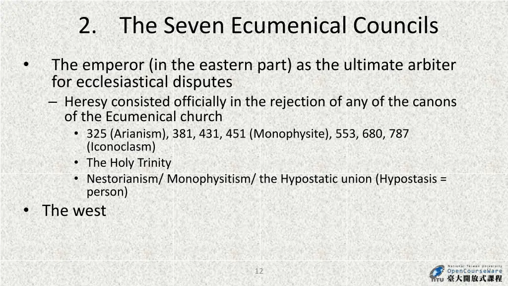 2 the seven ecumenical councils