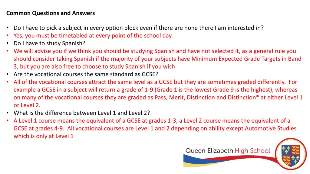 common questions and answers