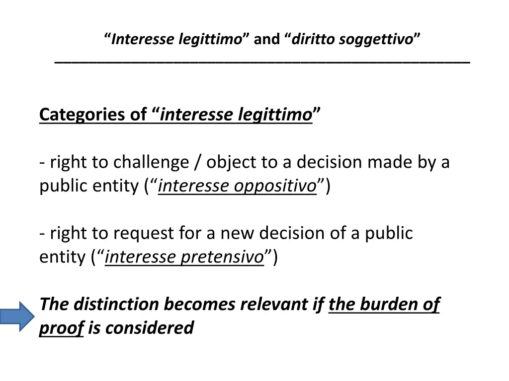 interesse legittimo and diritto soggettivo 11