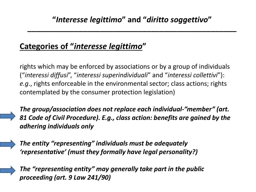 interesse legittimo and diritto soggettivo 13