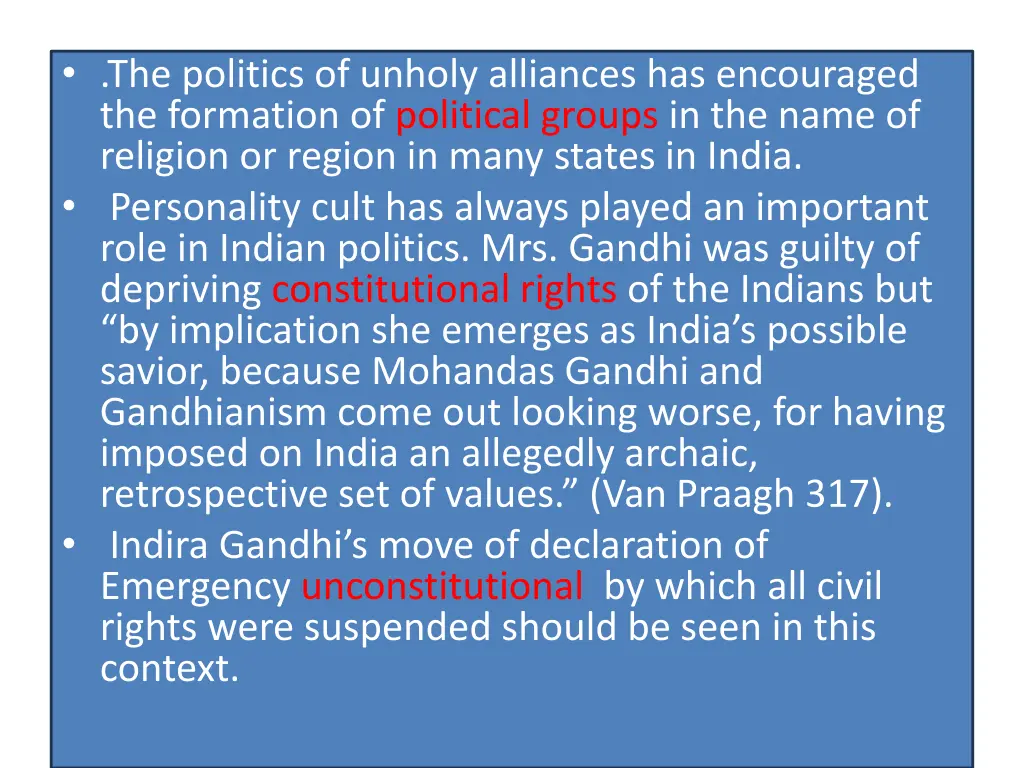 the politics of unholy alliances has encouraged