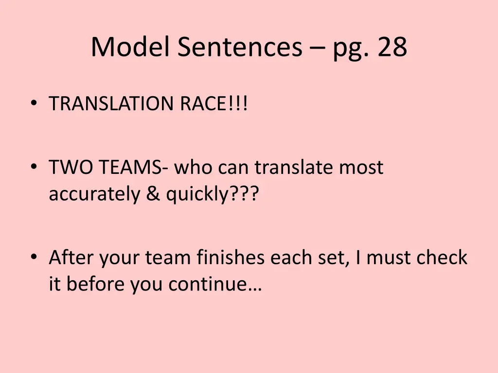model sentences pg 28