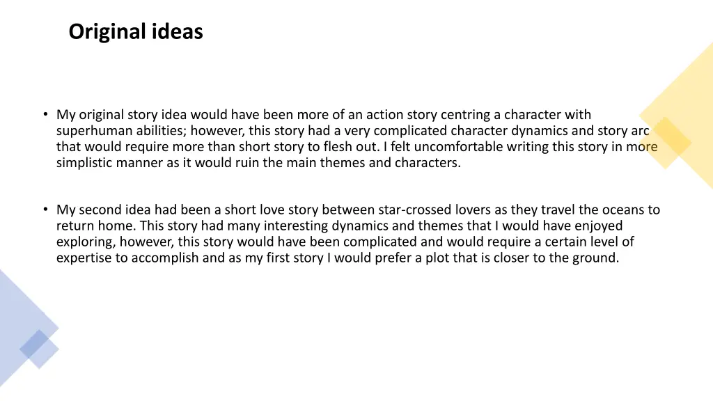 original ideas