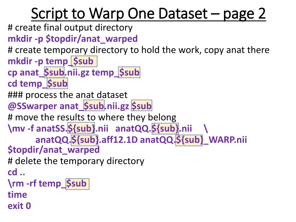 script to warp one dataset script to warp 1
