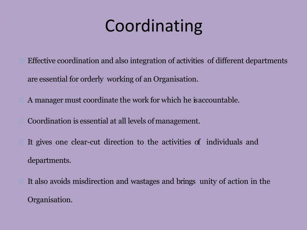 coordinating