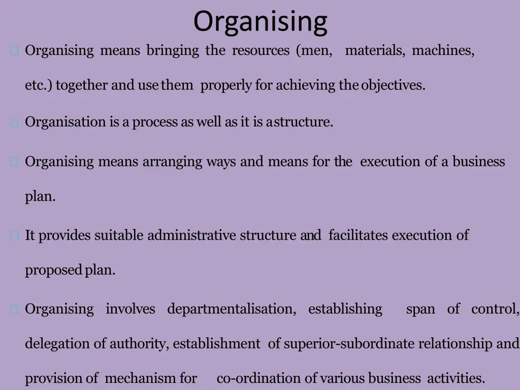 organising