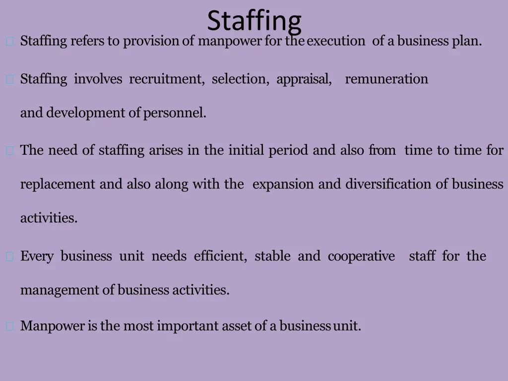 staffing