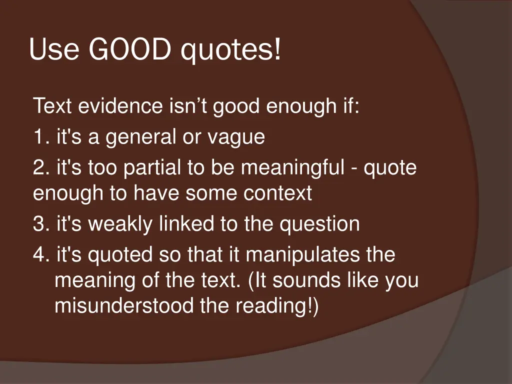 use good quotes