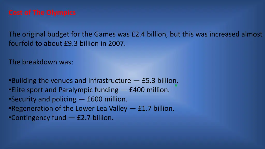 cost of the olympics