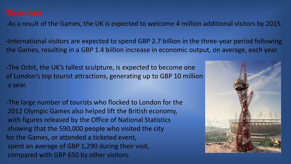 tourism as a result of the games