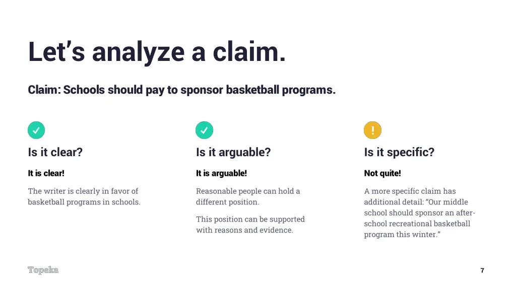 let s analyze a claim