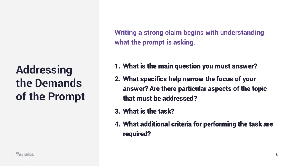 writing a strong claim begins with understanding