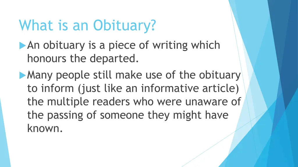 what is an obituary