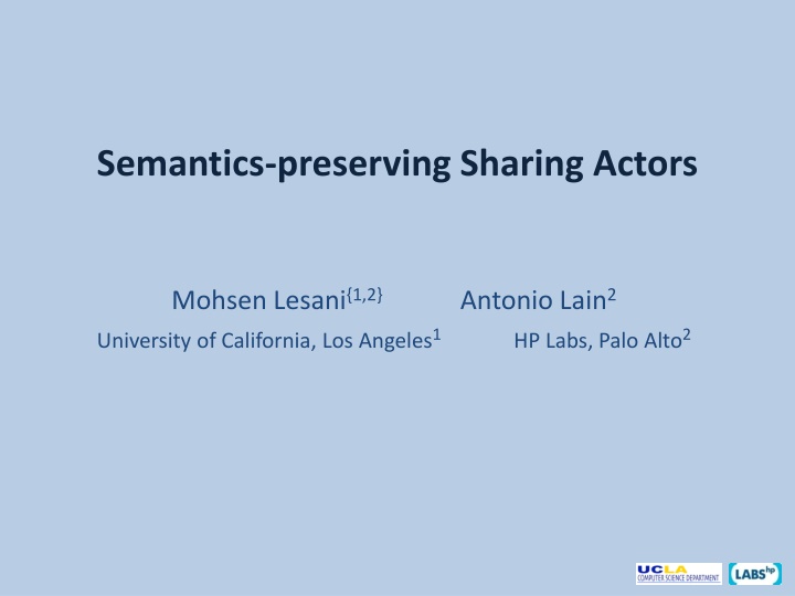 semantics preserving sharing actors