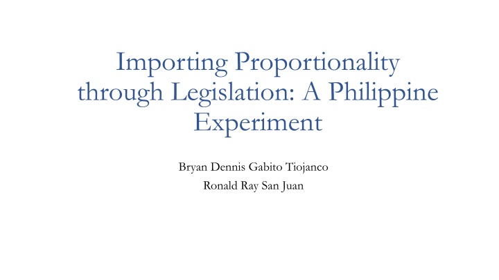 importing proportionality through legislation
