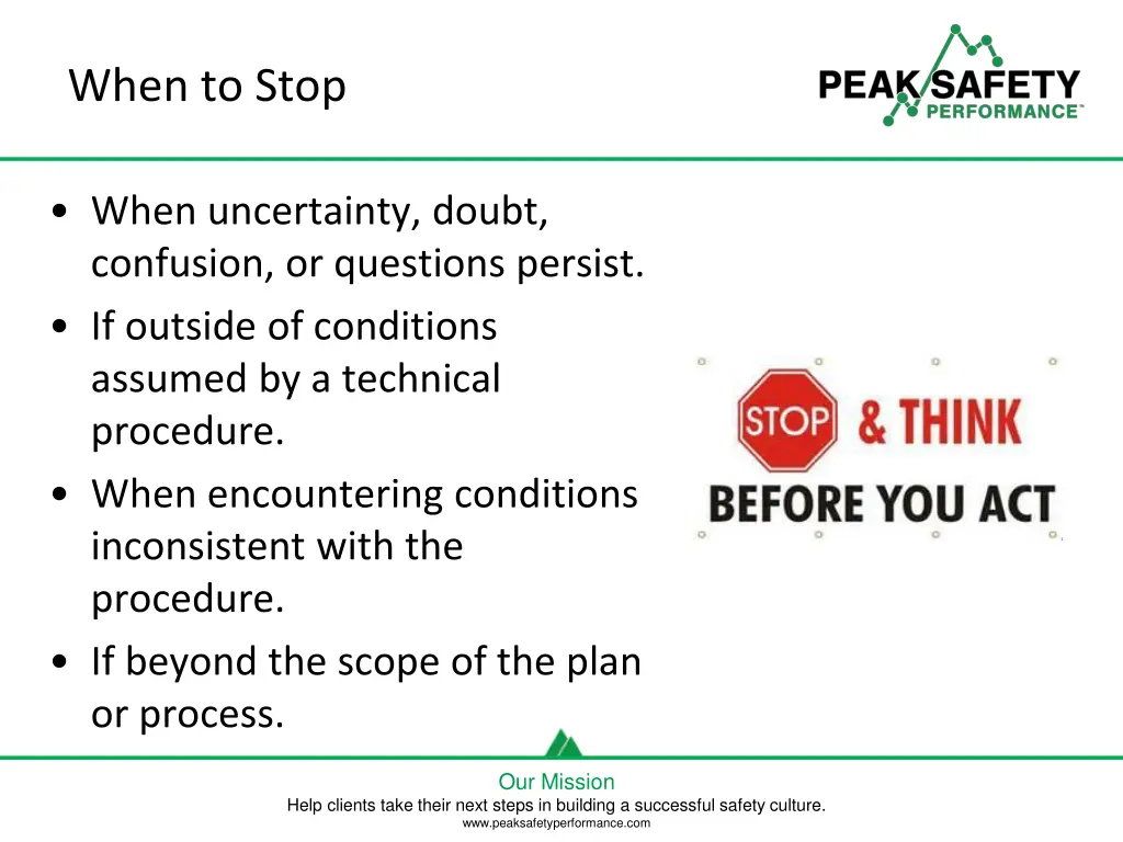 when to stop