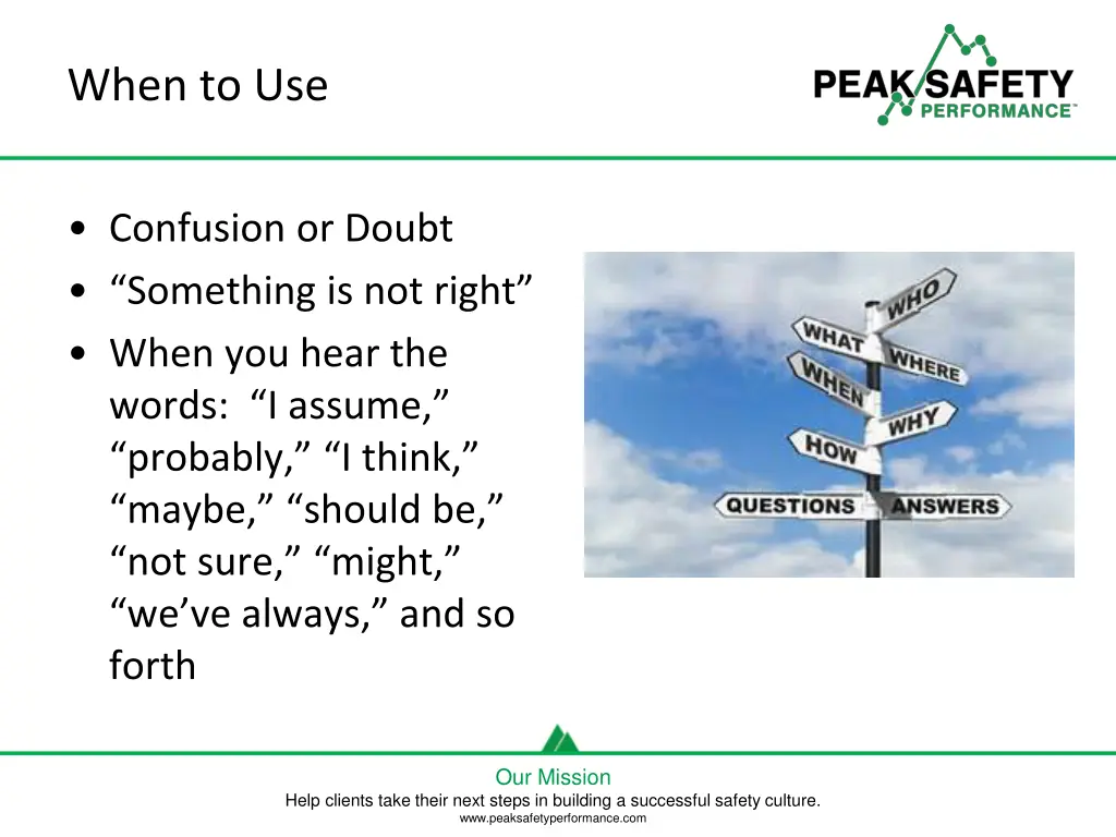 when to use