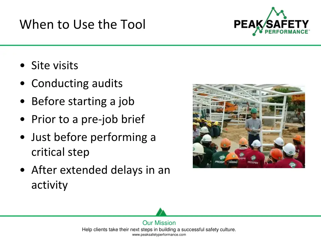 when to use the tool