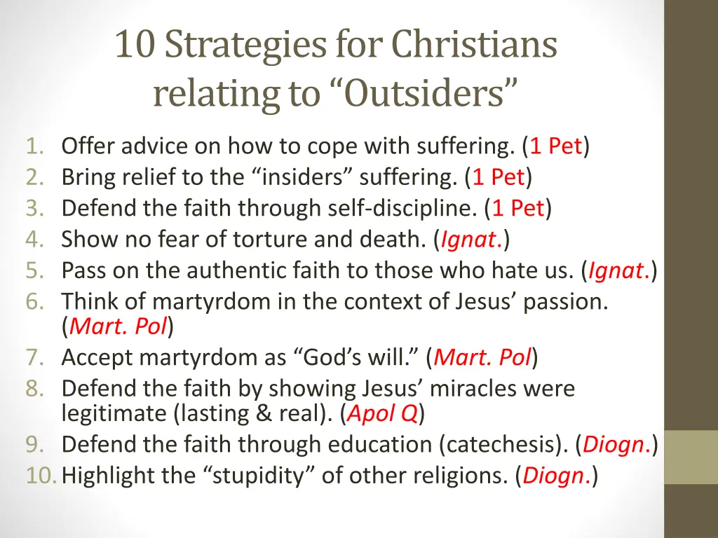 10 strategies for christians relating to outsiders