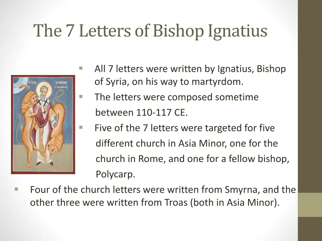 the 7 letters of bishop ignatius