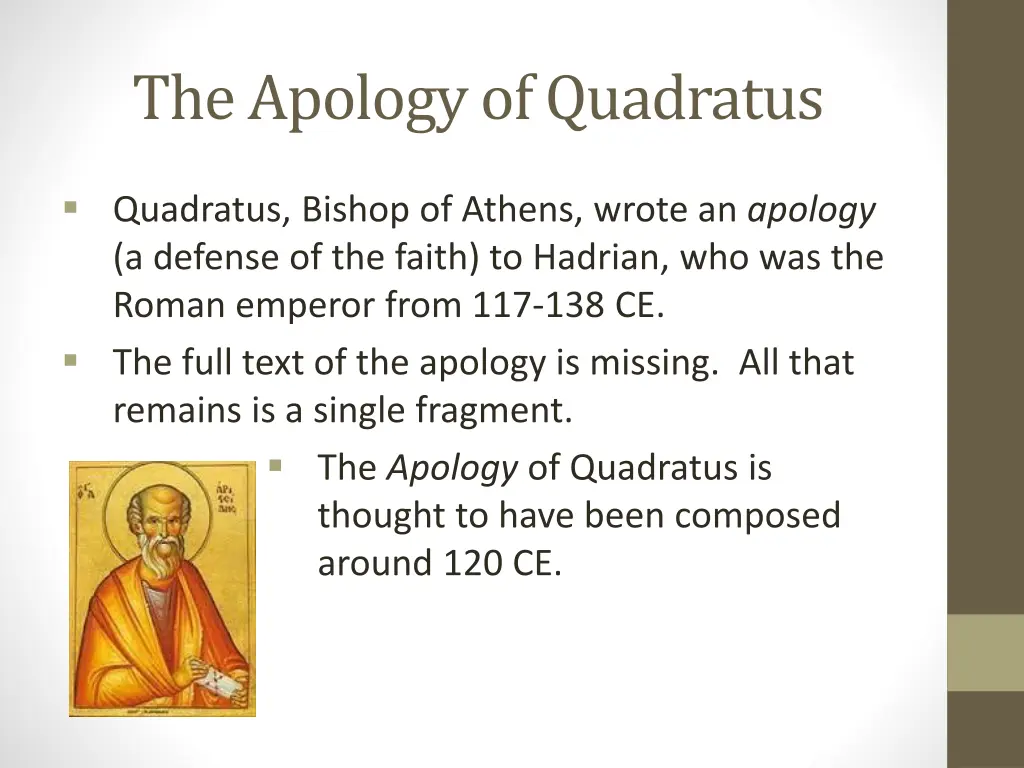 the apology of quadratus