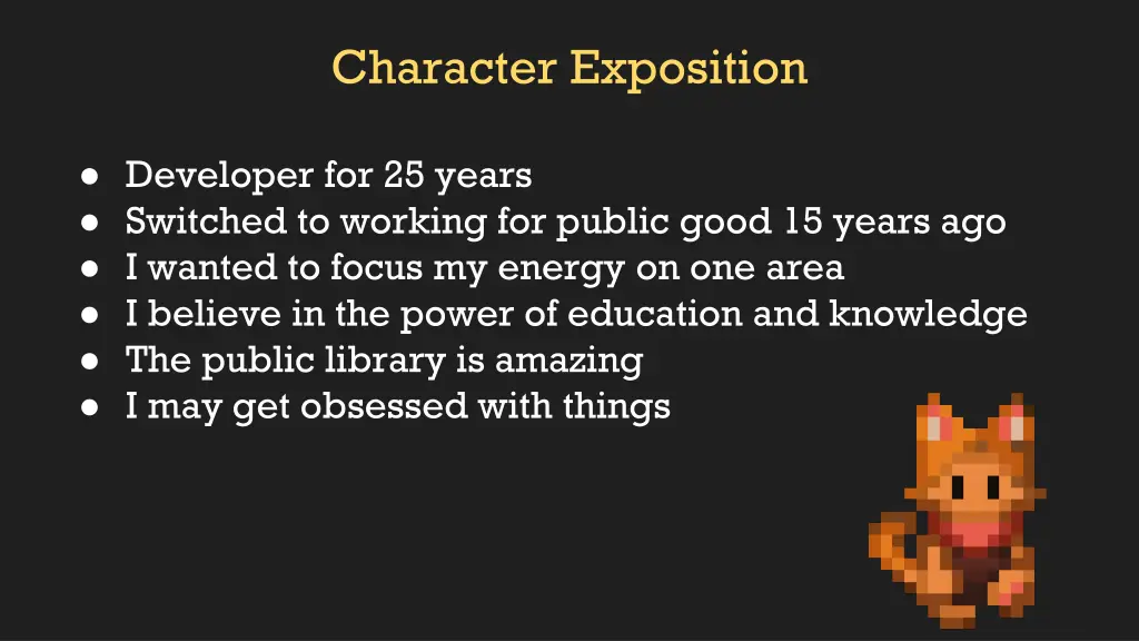 character exposition