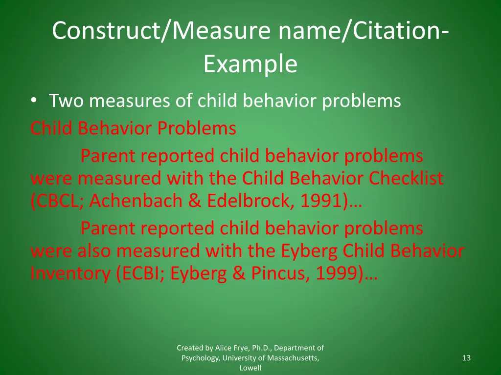 construct measure name citation example